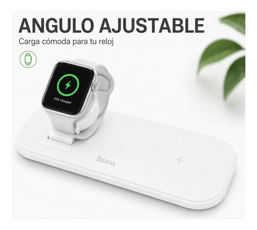 Cargador inalámbrico 3 en 1 Hoco CW65 blanco – foto 7