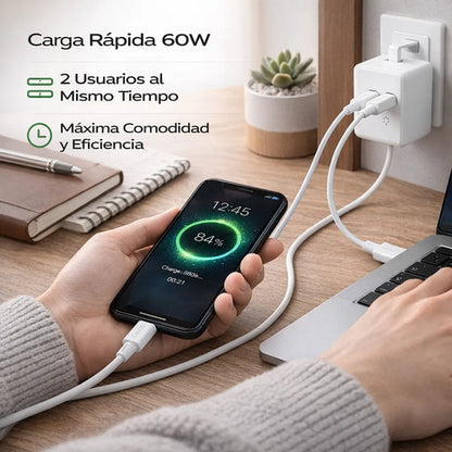 Cable Hoco X88 Blanco Carga Rápida – USB-C a USB-C 60W · 2 m – foto 5