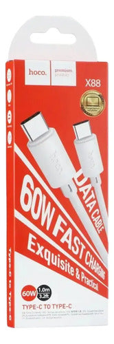 Cable Hoco X88 Blanco Carga Rápida – USB-C a USB-C · 1 m – foto 3