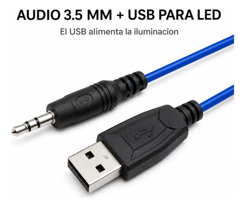 Audífonos gamer LED negro y azul – foto 8