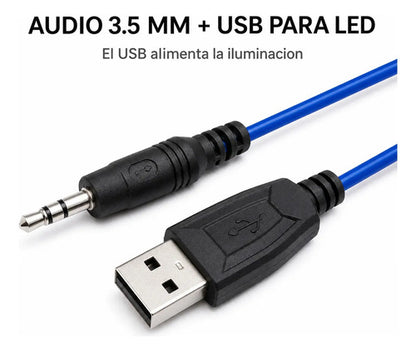 Audífonos gamer LED negro y azul – foto 8