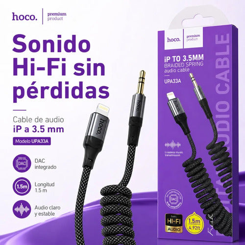 Cable auxiliar Hoco UPA33A Lightning a jack 3.5 mm – foto 5