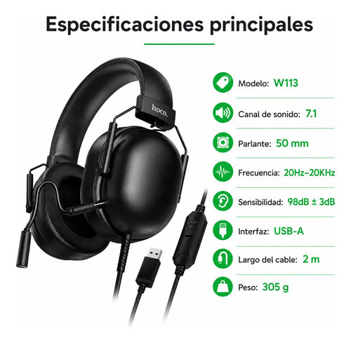 Audífonos gamer Hoco W113 – foto 7