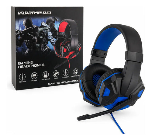 Audífonos gamer LED negro y azul – foto 2