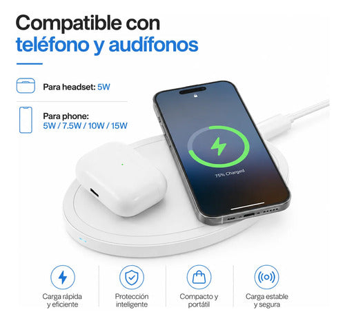 Cargador magnético Hoco CW52 15W blanco – foto 3