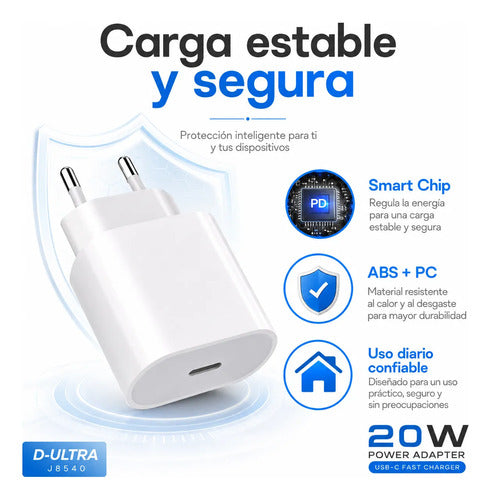 Cargador D-Ultra J8540 20W USB-C PD – foto 7
