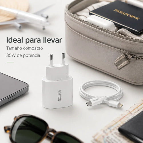Cargador 35W USB-C con Cable USB-C a Lightning 1 m para iPhone – foto 9