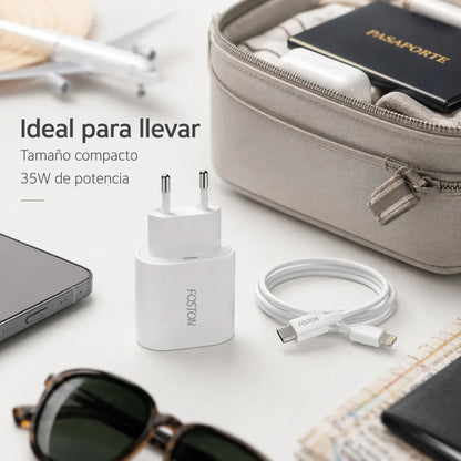 Cargador 35W USB-C con Cable USB-C a Lightning 1 m para iPhone – foto 9