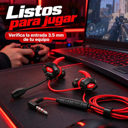 Audífonos Gamer Moxom MX-EP109 con Micrófono y Jack 3,5 mm – Rojo – foto 7