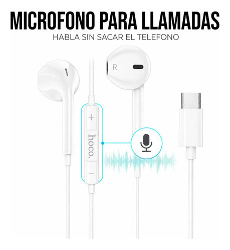 Audífonos Hoco M101 USB-C blancos – foto 7