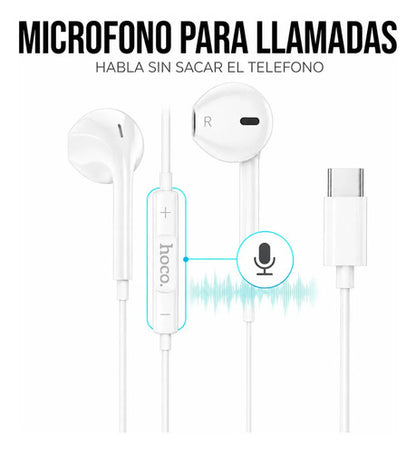 Audífonos Hoco M101 USB-C blancos – foto 7