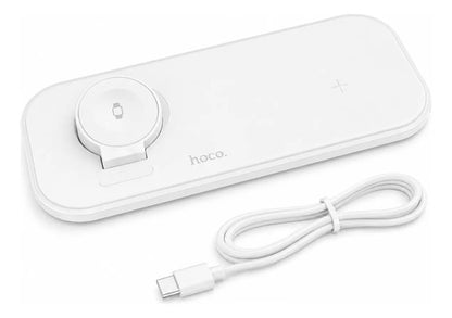 Cargador inalámbrico 3 en 1 Hoco CW65 blanco – foto 2