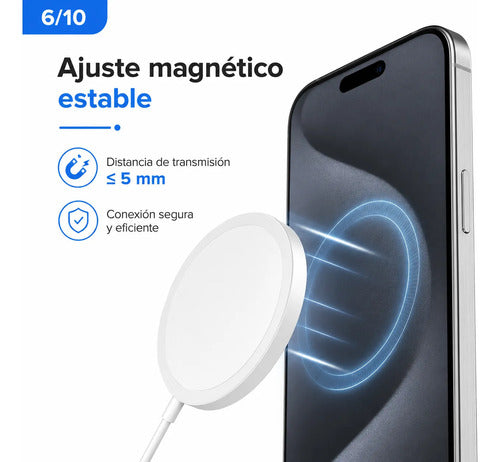 Cargador magnético Hoco CW52 15W blanco – foto 6