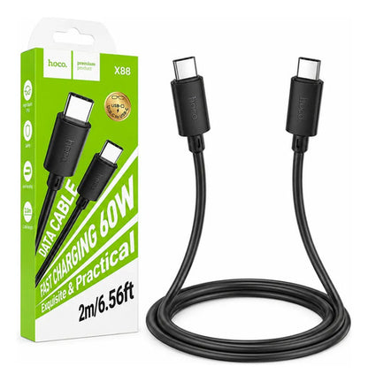 Cable Hoco X88 USB-C a USB-C 60W 2 m Carga Rápida – Negro – foto 5