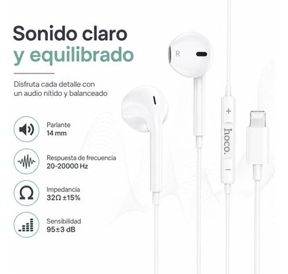 Audífonos Hoco M111 Lightning blanco – foto 8