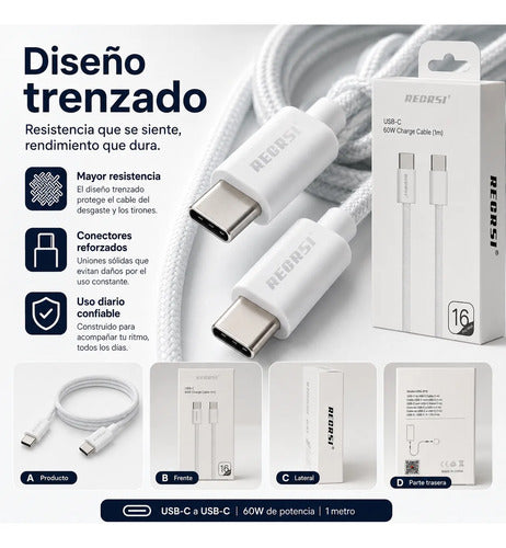Cable Recrsi USB-C 1 m 60W – foto 6