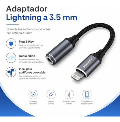 Adaptador Recrsi RE-ZJ23 Lightning a jack 3.5 mm – foto 2