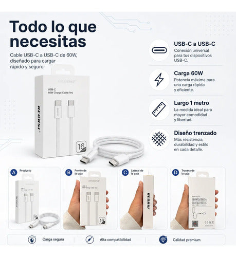 Cable Recrsi USB-C 1 m 60W – foto 10