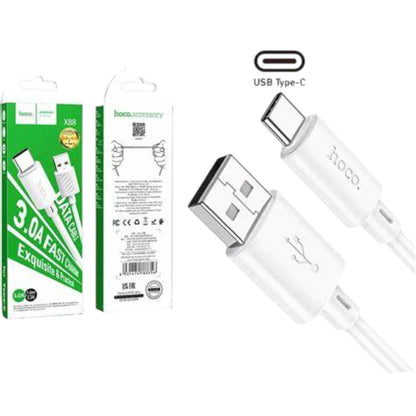 Cable Hoco X88 Blanco Carga Rápida – USB-C, Lightning o USB-A, 1 o 2 m