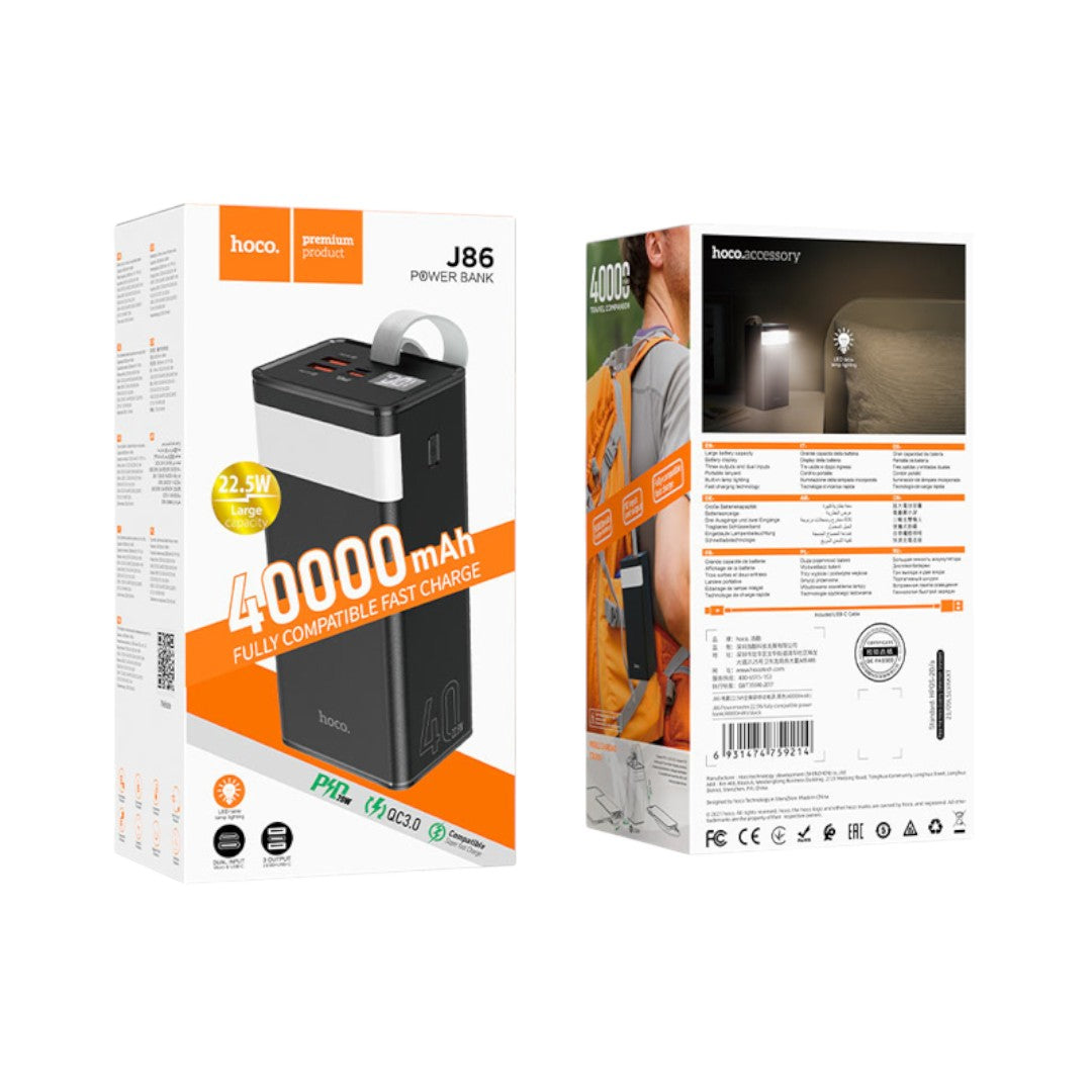 Power Bank Bateria Externa 40000 mah Carga Rapida 22.5W Hoco J86