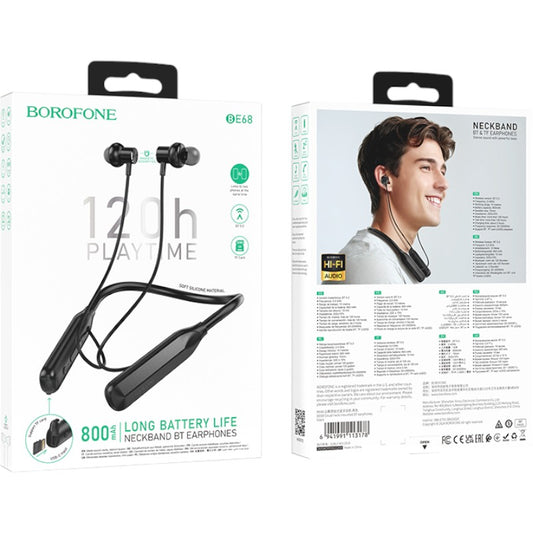 Audífonos Borofone BE68 Bluetooth 5.3 Neckband Batería 800mAh 120H Playtime MicroSD