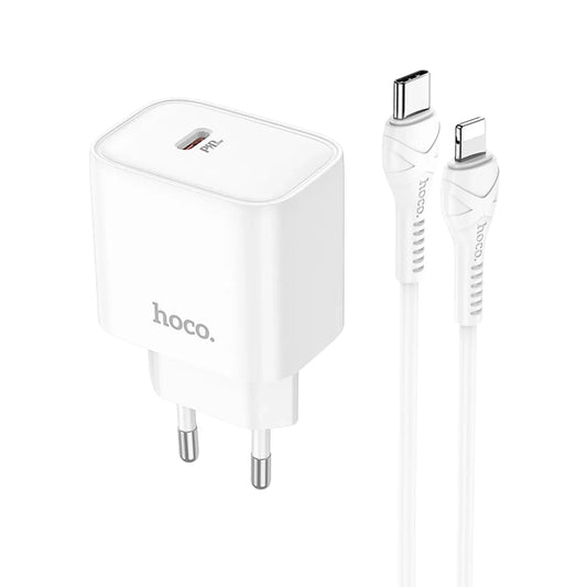 Cargador Hoco DC67 PD20W Cable Tipo C a Lightning Blanco - SEC