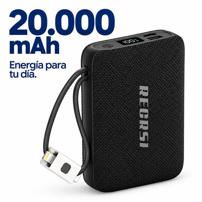 Power Bank Recrsi RE-PBG225 20.000 mAh 22,5W con Cables USB-C y Lightning – foto 3