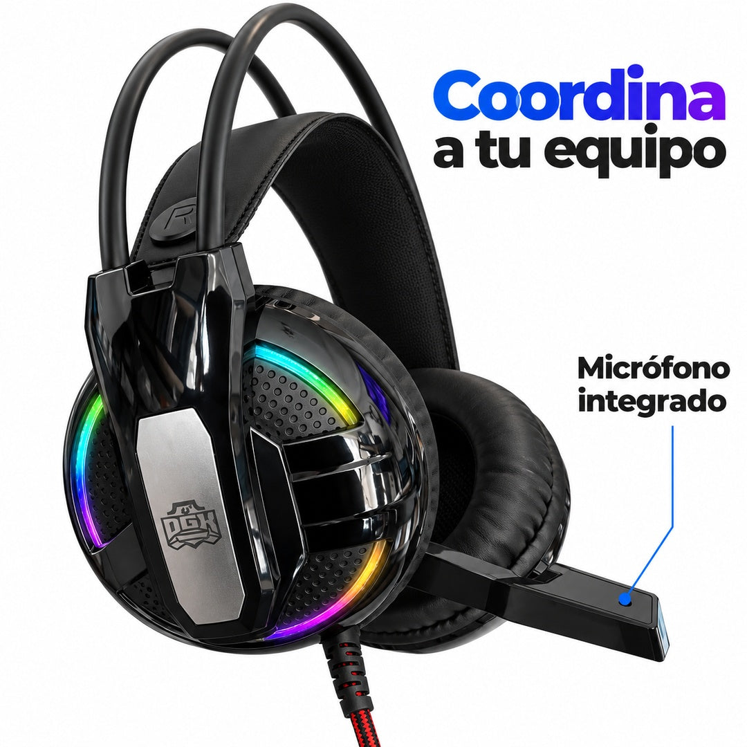 Audífonos Gamer DGX Executioner RGB con Micrófono y Adaptador – foto 4