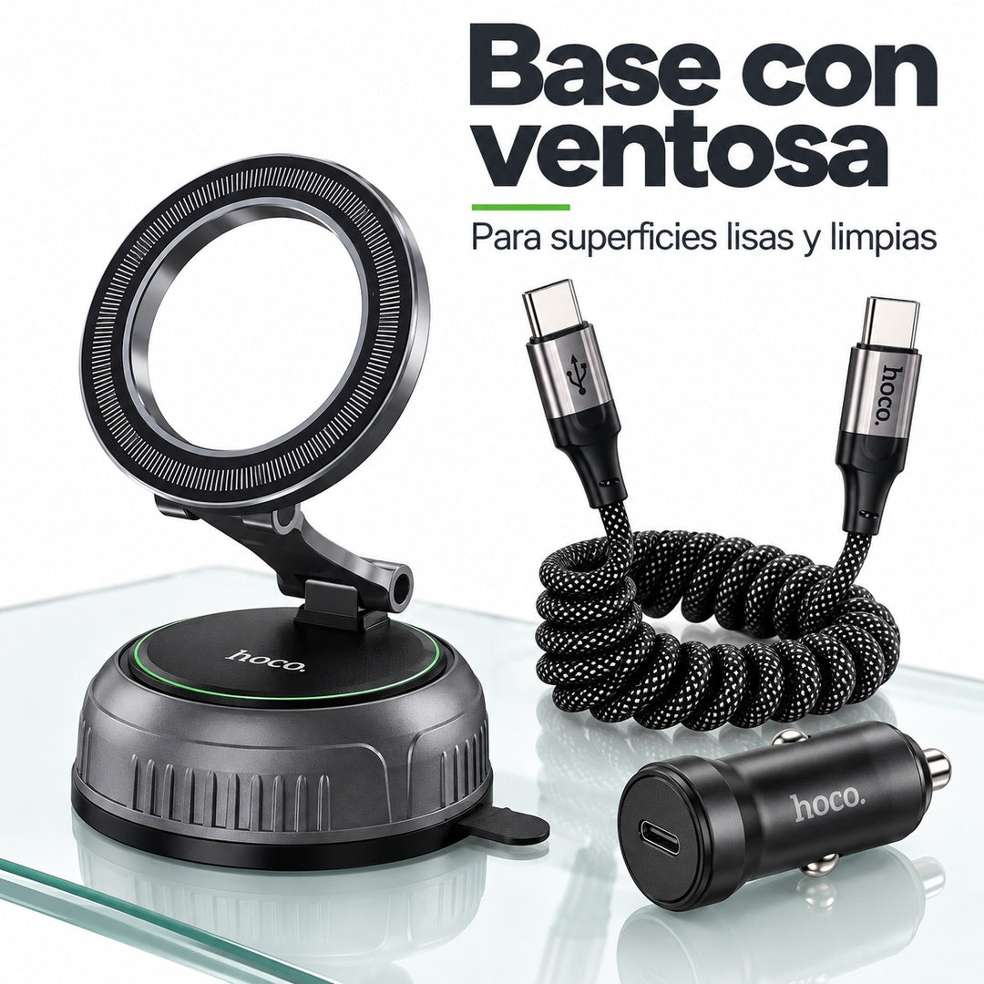 Kit Auto Hoco H92 con Soporte Magnético, Cargador Z62A 30W y Cable X121 USB-C