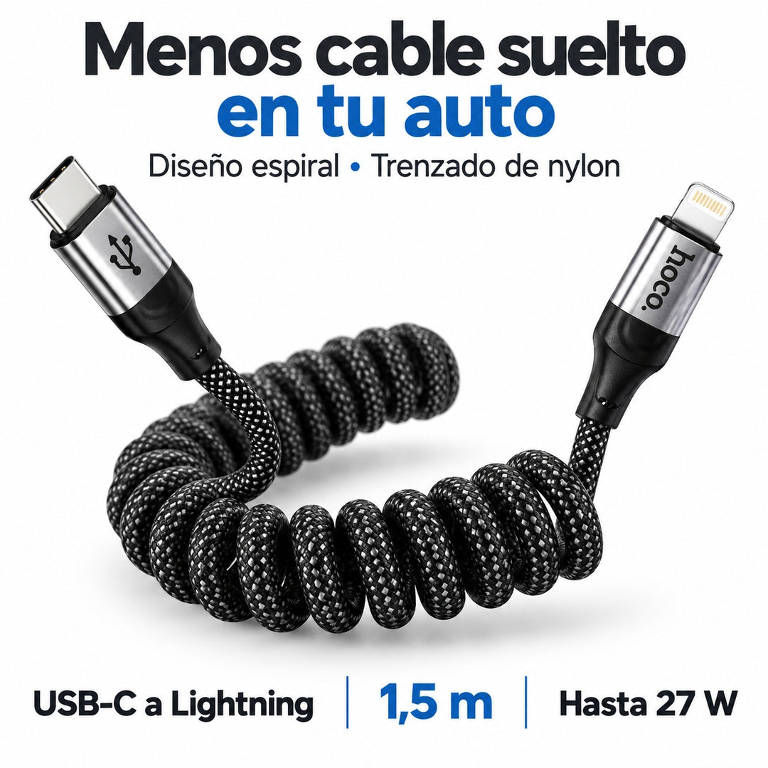 Kit Auto Hoco Z62A 30W + Cable X121 Lightning + Soporte Magnético H92