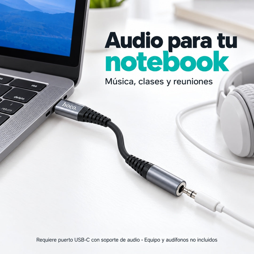 Adaptador Hoco LS33 USB-C a Jack 3,5 mm con DAC