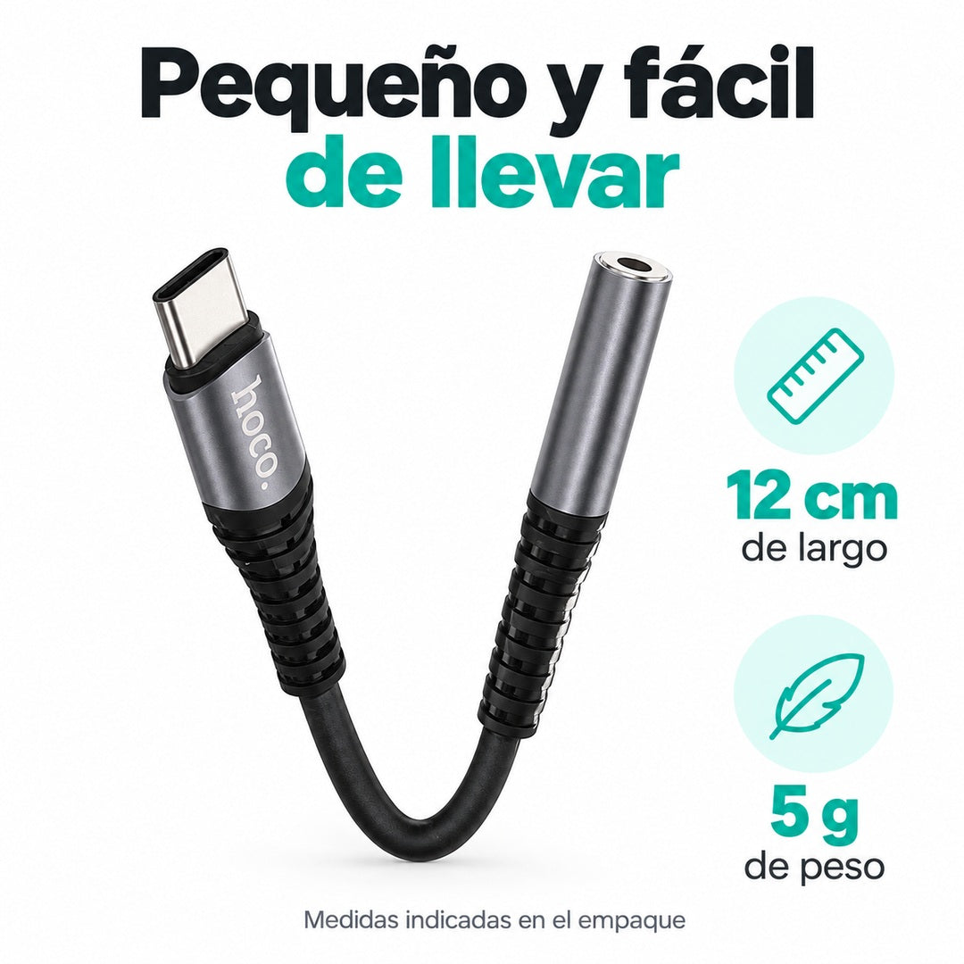 Adaptador Hoco LS33 USB-C a Jack 3,5 mm con DAC