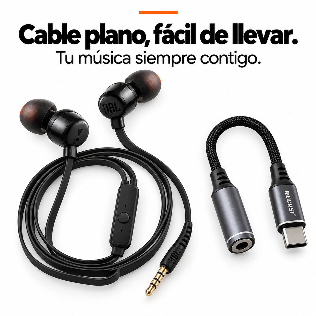 Audífonos JBL Tune 110 + Adaptador Recrsi RE-ZJ22 – foto 5