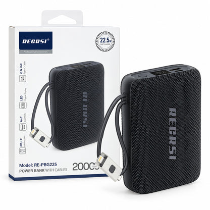 Power Bank Recrsi RE-PBG225 20.000 mAh 22,5W con Cables USB-C y Lightning – foto 2
