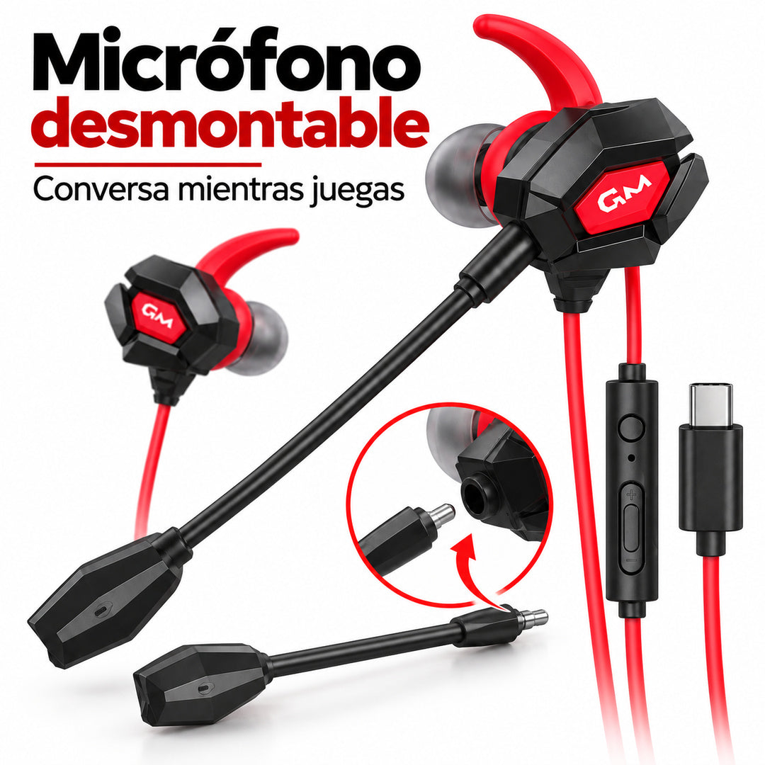 Audífonos gamer Moxom MX-EP110 USB-C - Micrófono desmontable