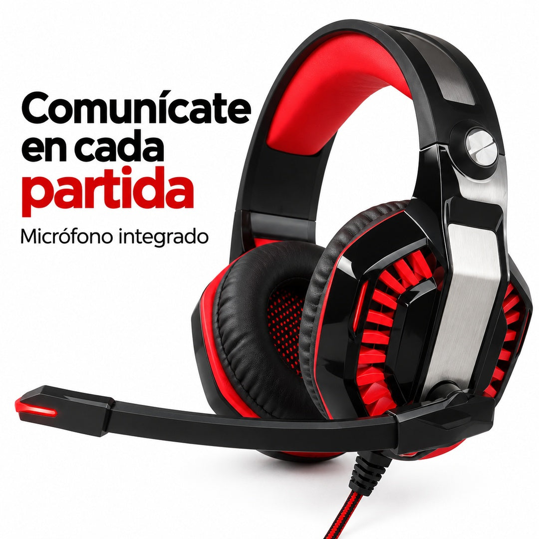 Audífonos Gamer DGX Savage con Micrófono, Negro y Rojo – foto 3