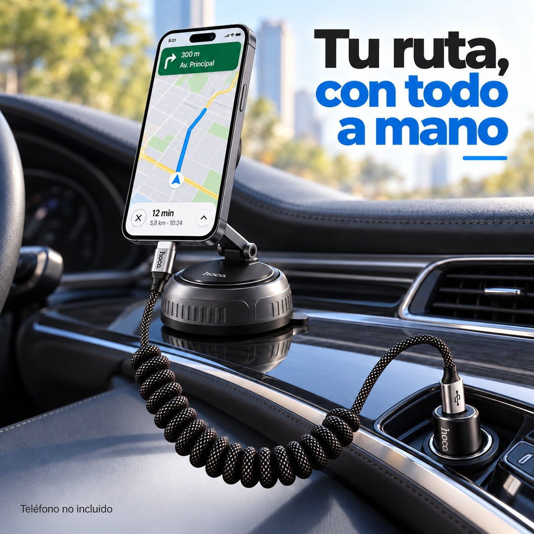 Kit Auto Hoco Z62A 30W + Cable X121 Lightning + Soporte Magnético H92