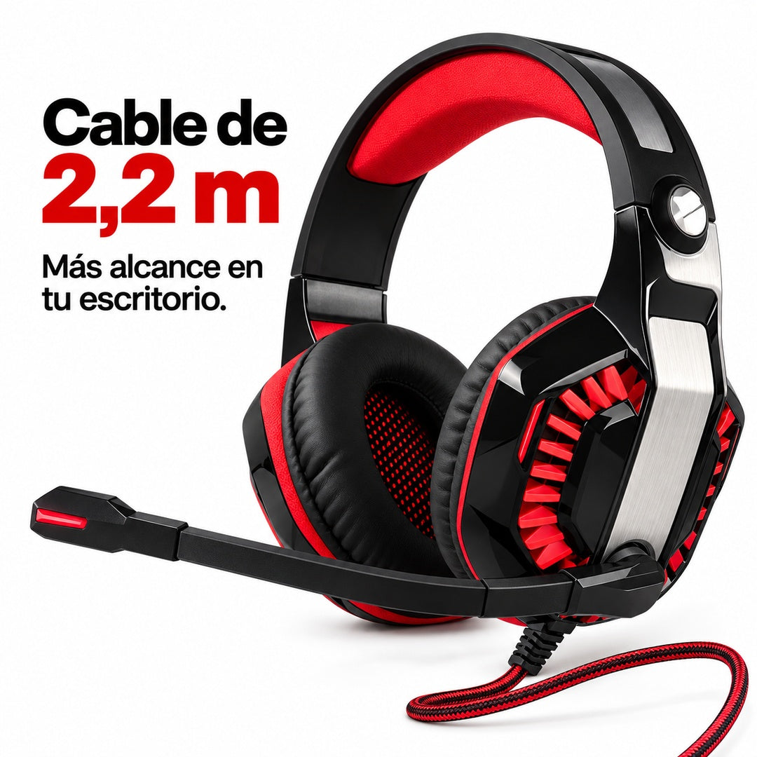 Audífonos Gamer DGX Savage con Micrófono, Negro y Rojo – foto 6