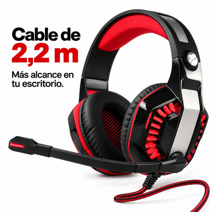 Audífonos Gamer DGX Savage con Micrófono, Negro y Rojo – foto 6