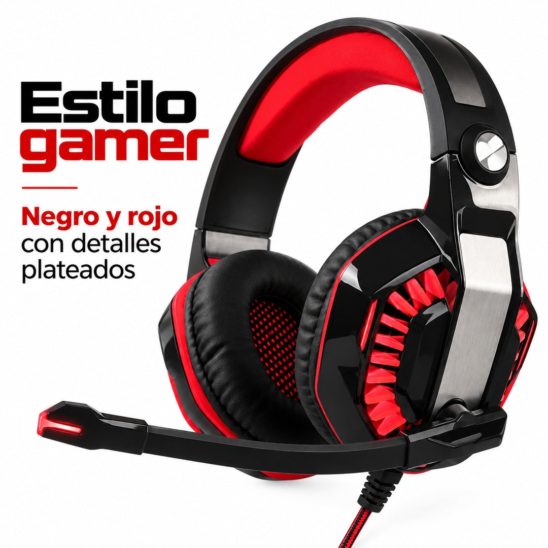 Audífonos Gamer DGX Savage con Micrófono, Negro y Rojo – foto 7