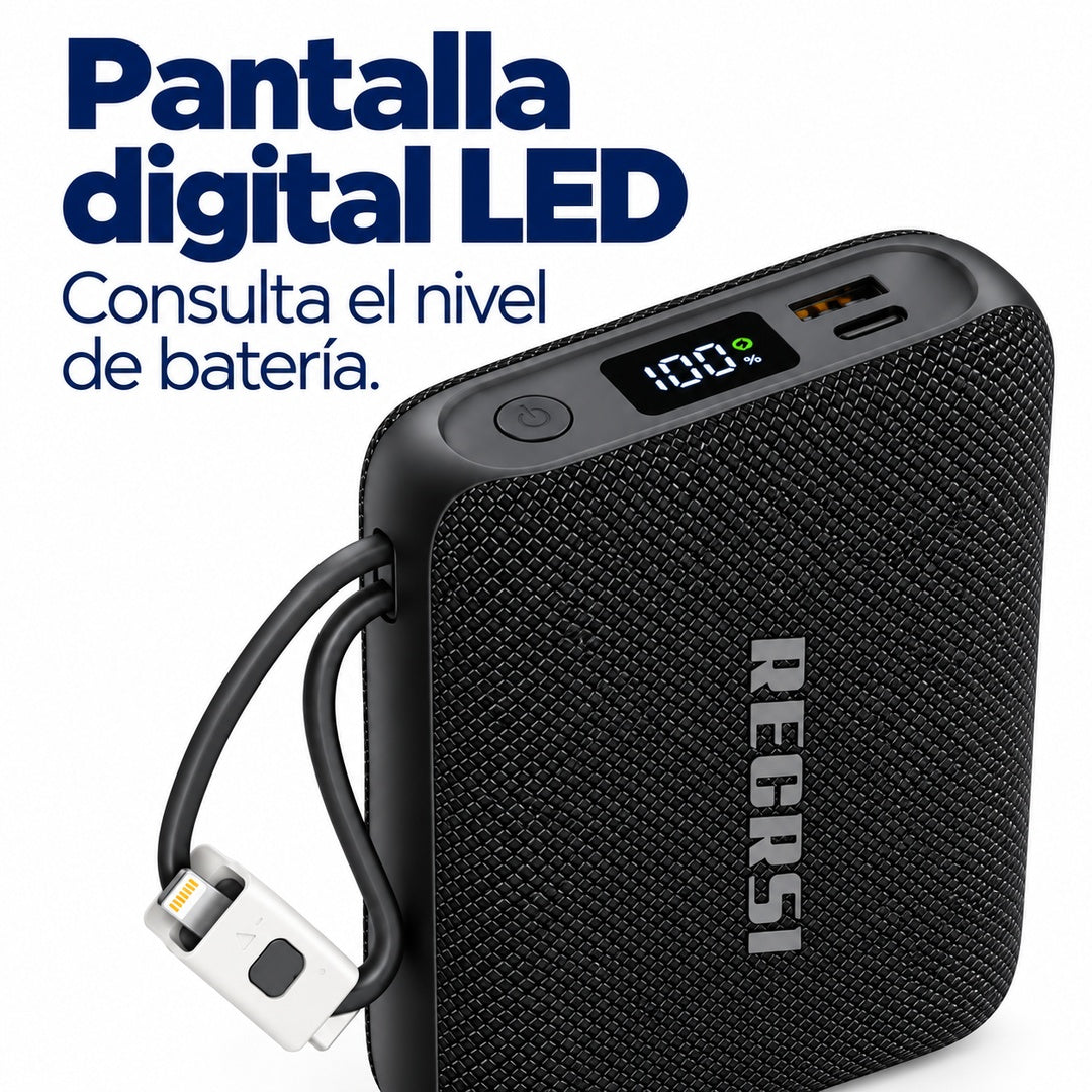 Power Bank Recrsi RE-PBG225 20.000 mAh 22,5W con Cables USB-C y Lightning – foto 6