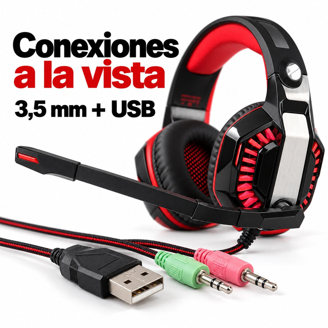 Audífonos Gamer DGX Savage con Micrófono, Negro y Rojo – foto 5