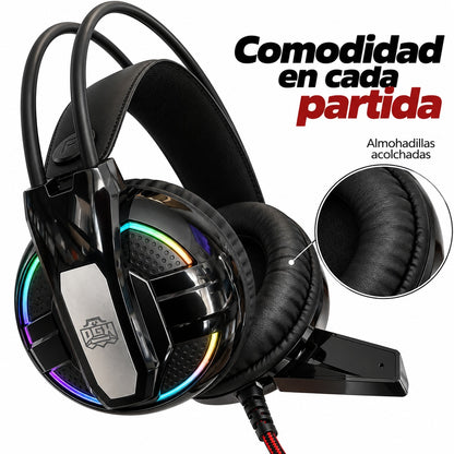 Audífonos Gamer DGX Executioner RGB con Micrófono y Adaptador – foto 3
