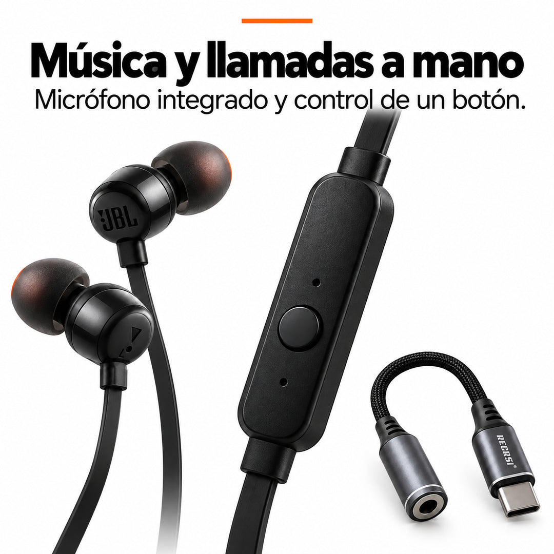 Audífonos JBL Tune 110 + Adaptador Recrsi RE-ZJ22 – foto 4