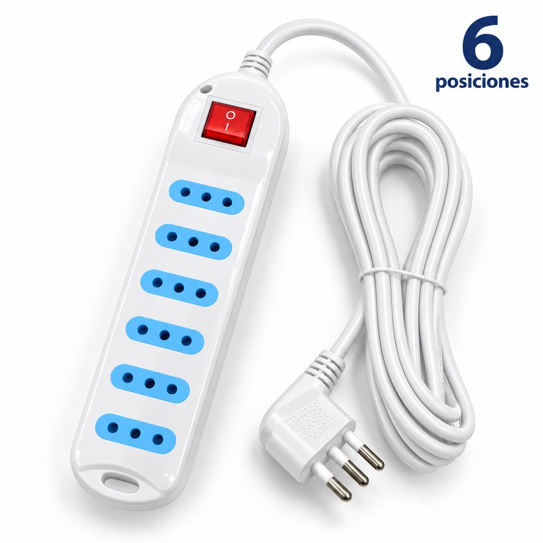 Extensión Philco XT-30 blanca 6 tomas