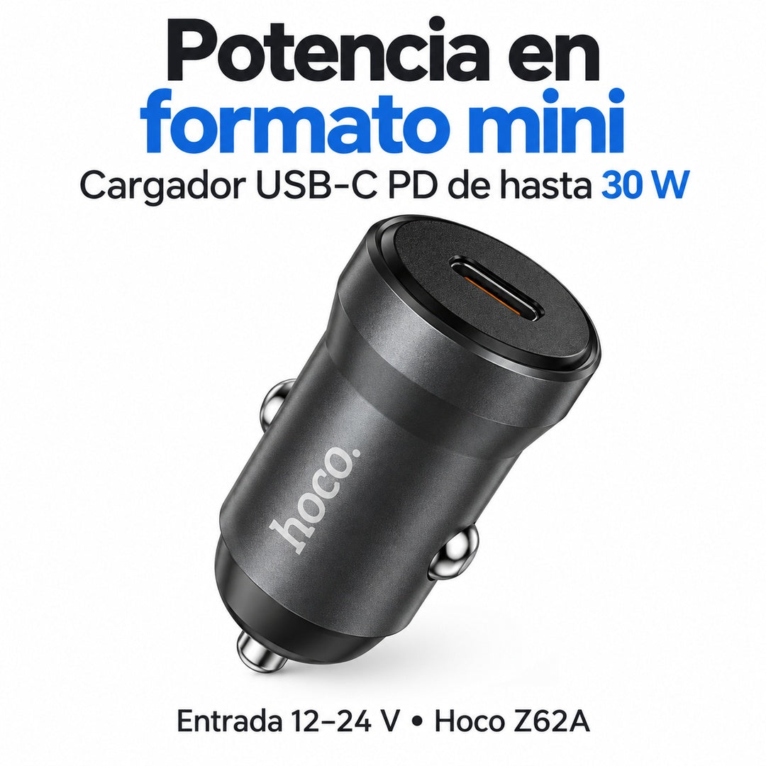 Kit Auto Hoco Z62A 30W + Cable X121 Lightning + Soporte Magnético H92