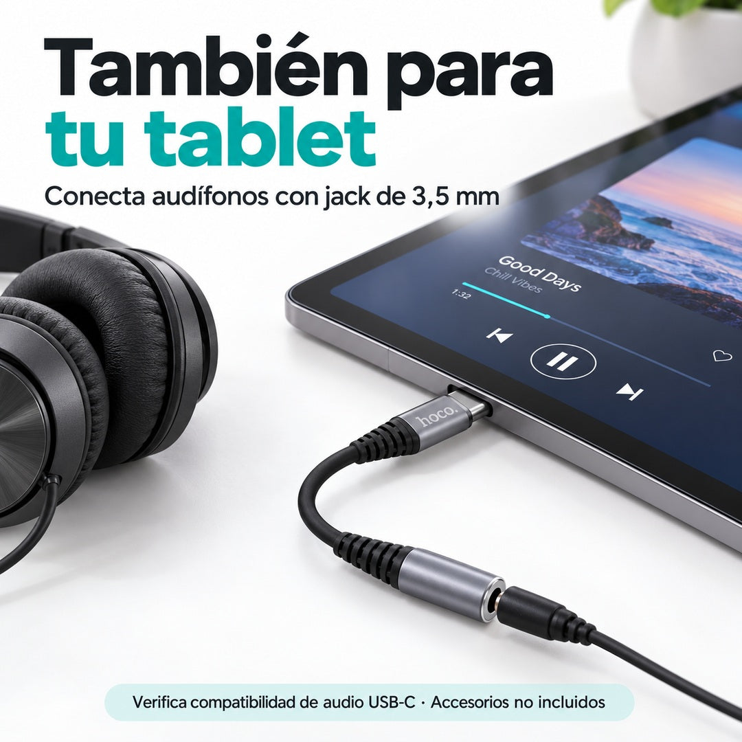 Adaptador Hoco LS33 USB-C a Jack 3,5 mm con DAC
