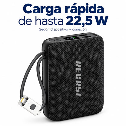 Power Bank Recrsi RE-PBG225 20.000 mAh 22,5W con Cables USB-C y Lightning – foto 4