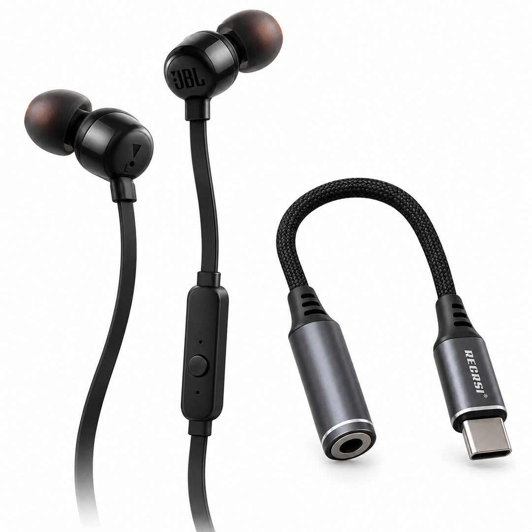 Audífonos JBL Tune 110 + Adaptador Recrsi RE-ZJ22 – foto 1