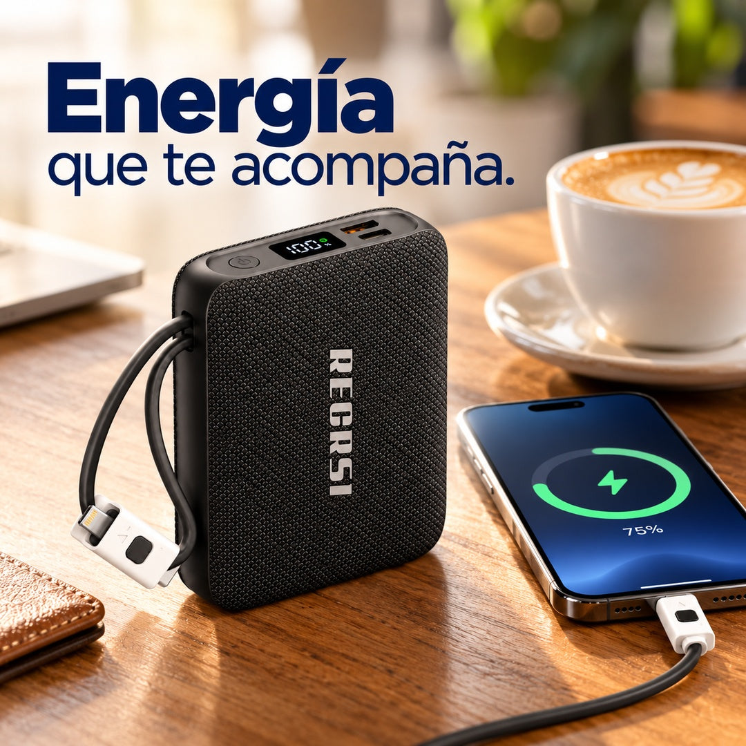 Power Bank Recrsi RE-PBG225 20.000 mAh 22,5W con Cables USB-C y Lightning – foto 8
